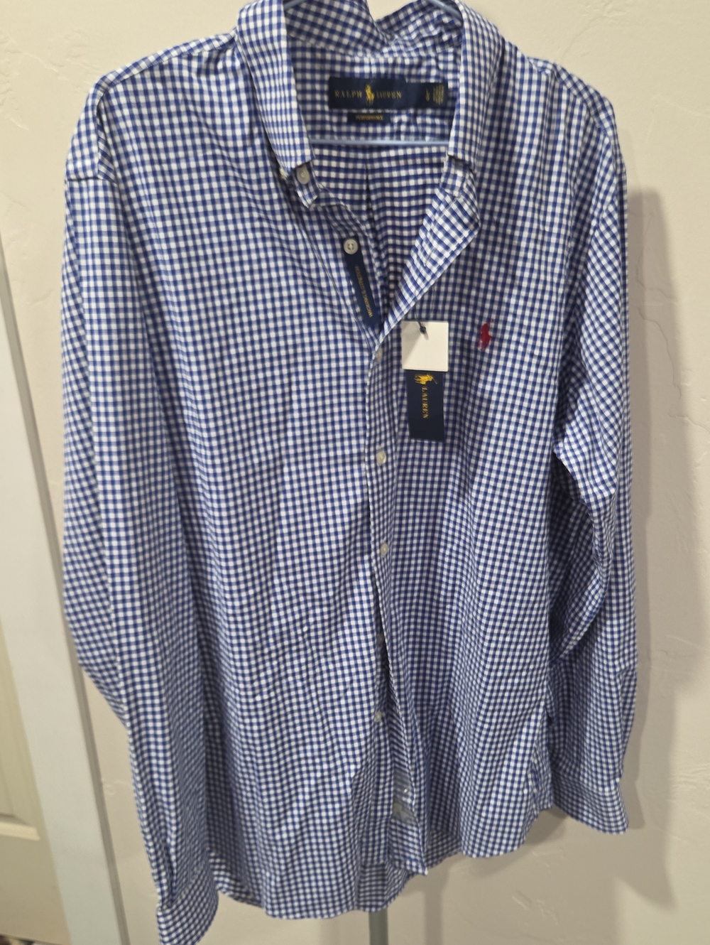 Ralph Lauren Men's Blue Gingham Button-Down Shirt